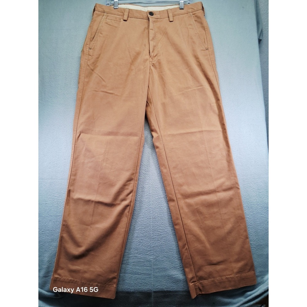 NWT Life Khaki Men's Brown Pants Relaxed Fit Straight Size 34X32